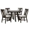 New Classic 40-4124-DR4C Chestnut Ridge - 5 Piece Dining Room Set (Round 47