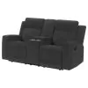 Coaster Fine Furniture 610285 Brentwood - Upholstered Motion Reclining Loveseat - Dark Charcoal