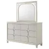 Coaster Fine Furniture 224953M Olivia - 6-Drawer Dresser And LED Mirror - Pearl White