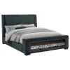 Coaster Fine Furniture 305821KW Preston - Upholstered California King Audio Flame Visualizer Bed - Blue