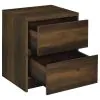 Coaster Fine Furniture 315882 Westpark - 2-Drawer Nightstand LED Lights And USB - Dark Pine