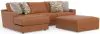 Jackson Furniture Industries 5045/73/75/28-26 Jackson Furniture Industries 5045/73/75/28-26 Minori - Italian Leather 2 Piece Sofa / Chaise With LSF Chaise And Cocktail Ottoman - Whiskey