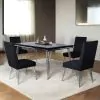 New Classic 40-D1891-D4C Ava - Dining Table With 4 Chairs - Black / Silver