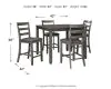 Ashley Furniture D383-223 Bridson - Square Counter TBL Set (Set of 5) - Gray