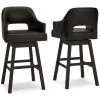 Ashley Furniture D380-930 Ashley Furniture D380-930 Tallenger - Tall UPH Swivel Barstool(Set of 2) - Black / Dark Brown
