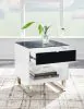 Ashley Furniture T756-3 Gardoni - Rectangular End Table - White / Black