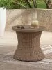 Ashley Furniture PCP790-706 Laguna Heights - Round End Table With Umbrella Option - Beige