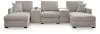 Benchcraft® 68605S38 Benchcraft® 68605S38 ModMax Luxe - 5-Piece Double Chaise Sectional With Storage Consoles - Flint