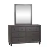 Liberty Furniture 423-YBR-DM Cottage View - Dresser & Mirror - Dark Gray