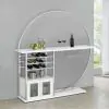 Coaster Fine Furniture 182798 Risley - 2-Door Circular LED Home Bar Cabinet High Gloss - White