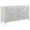 Coaster Fine Furniture 215793 Cassia - 6-Drawer Bedroom Dresser Cabinet - White High Gloss