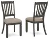 Ashley Furniture D736-01 Tyler Creek - Dining UPH Side Chair (Set of 2) - Slatback - Black / Grayish Brown