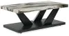 Ashley Furniture T403-13 Cendill - Occasional Table Set (Set of 3) - Dark Brown / White / Black