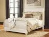 Ashley Furniture B267B4 Ashley Furniture B267B4 Willowton - Queen Sleigh Bed With Faux Plank Design - Whitewash
