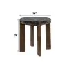 ACME LV06886 Estella - End Table With Natural Marble Top - Black Top & Walnut