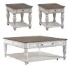 Liberty Furniture 244-OT-A3PCS Magnolia Manor - 3 Piece Table Set (1 Square Cocktail 2 End Tables) - Antique White