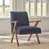 CoasterEssence 905415 Cheryl - Upholstered Wood Arm Accent Chair - Dark Blue