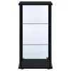 CoasterEveryday 950179 Cyclamen - 3-Shelf Clear Glass Curio Display Cabinet - Black