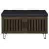 Coaster Fine Furniture 915153 Brixton - 2-Door Padded Entryway Shoe Storage Bench - Smoked Oak