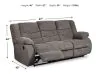 Ashley Furniture 9860688 Tulen - Reclining Sofa - Gray