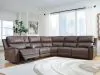 Ashley Furniture PCU12001S5 Bleckley - 6-Piece Power Reclining Sectional With LAF And RAF Recliners - Espresso