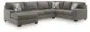 Ashley Furniture PC48405S5 Ashley Furniture PC48405S5 Clarington - 3-Piece Sleeper Sectional With LAF Chaise And RAF Sofa - Greystone