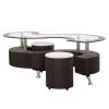 CoasterEssence 720218 Buckley - 3 Piece Coffee Table And Stools Set - Cappuccino