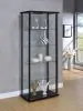 CoasterEveryday 950170 Delphinium - 5-Shelf Clear Glass Curio Display Cabinet - Black