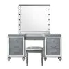 New Classic 02-9698S-VMS New Classic 02-9698S-VMS Valentino - Vanity Table & Mirror & Stool - Silver