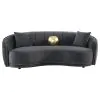 CoasterEveryday 504844 Brookside - Velvet Upholstered Curved Sofa - Dark Gray