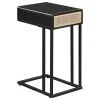 Coaster Fine Furniture 931631 Amherst - 1-Drawer Radio Weave Cane Metal Side Table - Black