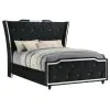 Coaster Fine Furniture 223161Q Lorient - Queen LED Upholstered Wingback Bed - Black