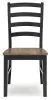 Ashley Furniture D634-01 Wildenauer - Dining Room Side Chair (Set of 2) - Brown / Black