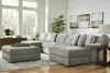 Ashley Furniture 58103/16/46(2)/17/08 Avaliyah - 5 Pc. - 4-Piece Double Chaise Sectional, Ottoman - Ash
