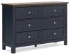 Ashley Furniture B414-21 Landocken - Dresser - Brown / Blue