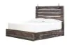 Ashley Furniture B211/31/36/58/56/60(2)/B100-14 Ashley Furniture B211/31/36/58/56/60(2)/B100-14 Drystan - 7 Pc. - Dresser, Mirror, King Panel Bed with 4 Side Drawers - Brown / Beige