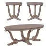 Liberty Furniture 154-OT-3PCS Greystone Mill - 3 Piece Table Set (1 Cocktail 2 End Tables) - Stone White Wash / Wirebrush Distressing