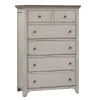 Liberty Furniture 652-BR41 Farmhouse Reimagined - 5 Drawer Chest - Antique White / Chestnut Tops