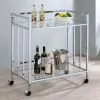CoasterEssence 181382 Cara - 2-Tier Rectangular Glass Shelf Metal Bar Cart - Chrome
