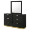 Coaster Fine Furniture 224783M Caraway - 6-Drawer Dresser With Mirror - Black
