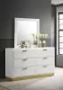 Coaster Fine Furniture 224773M Caraway - 6-Drawer Dresser With Mirror - White