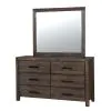 Furniture of America CM7382D Rexburg - Dresser - Wire - Brushed Rustic Brown