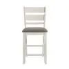 Liberty Furniture 182-B150124 Brook Bay - Slat Back Upholstered Counter Chair - Textured White / Carbon Gray