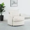 Coaster Fine Furniture 902541 Sarco - Corduroy Upholstered Swivel Accent Arm Chair - Ivory