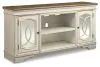Ashley Furniture W743-68 Realyn - XL TV Stand w/Fireplace Option - Chipped White