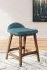 Ashley Furniture D615-324 Lyncott - Upholstered Barstool (Set of 2) - Blue / Brown