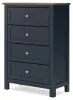 Ashley Furniture B414-45 Landocken - Four Drawer Chest - Brown / Blue