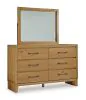 Ashley Furniture B833B1 Sherbana - Dresser And Mirror - Light Brown