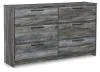 Ashley Furniture B221/31/35/46/50/84S/87/89/B100-12 Baystorm - Full Panel Bed With 4 Storage Drawers - 8 Pc. - Dresser, Mirror, Chest, Full Bed - Gray
