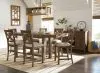 Ashley Furniture D631/32/124(6)/60 Moriville - 8 Pc. - Counter Extension Table, 6 Barstools, Server - Dark Gray